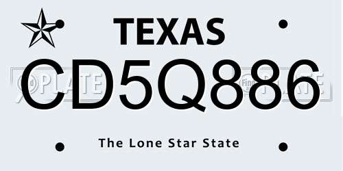 CD5Q886 Texas License Plate