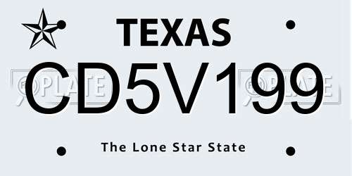 CD5V199 Texas License Plate