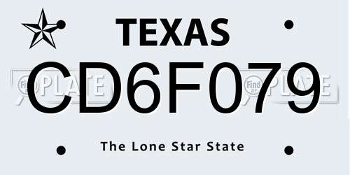 CD6F079 Texas License Plate