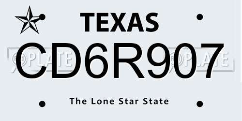 CD6R907 Texas License Plate