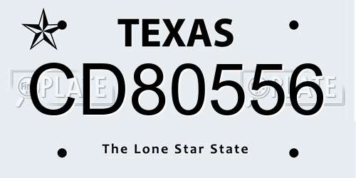 CD80556 Texas License Plate