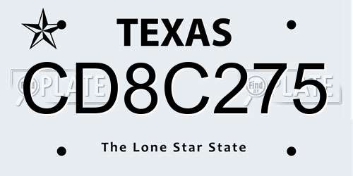 CD8C275 Texas License Plate