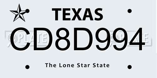 CD8D994 Texas License Plate