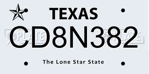CD8N382 Texas License Plate