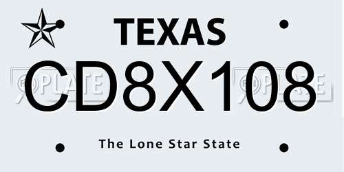 CD8X108 Texas License Plate