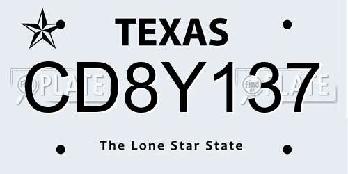 CD8Y137 Texas License Plate