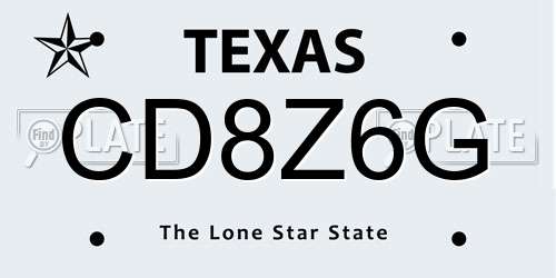 CD8Z6G Texas License Plate