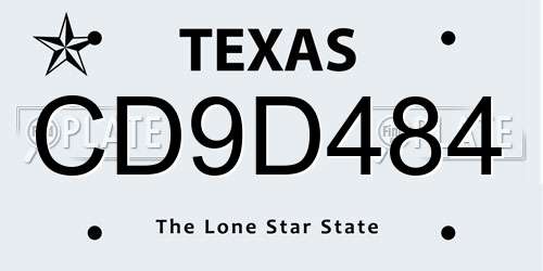 CD9D484 Texas License Plate