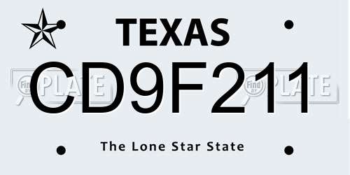 CD9F211 Texas License Plate
