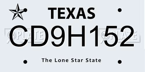 CD9H152 Texas License Plate