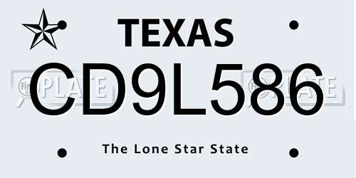 CD9L586 Texas License Plate