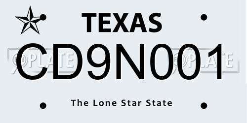 CD9N001 Texas License Plate