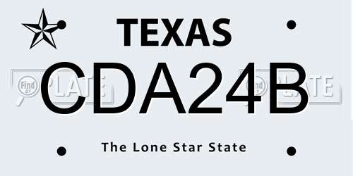 CDA24B Texas License Plate