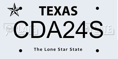 CDA24S Texas License Plate