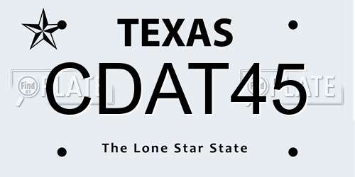 CDAT45 Texas License Plate