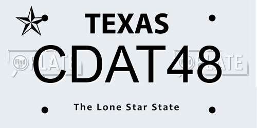 CDAT48 Texas License Plate