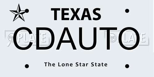 CDAUTO Texas License Plate