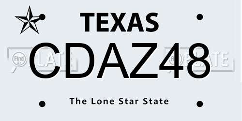 CDAZ48 Texas License Plate