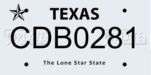 CDB0281 Texas License Plate