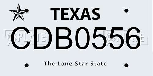 CDB0556 Texas License Plate