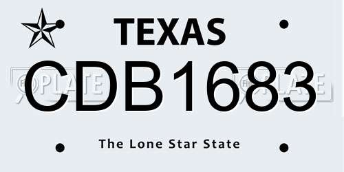 CDB1683 Texas License Plate