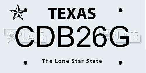 CDB26G Texas License Plate
