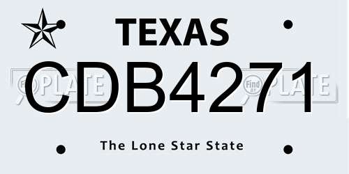 CDB4271 Texas License Plate