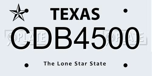CDB4500 Texas License Plate