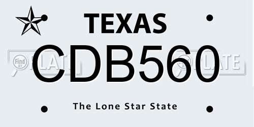 CDB560 Texas License Plate