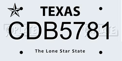 CDB5781 Texas License Plate