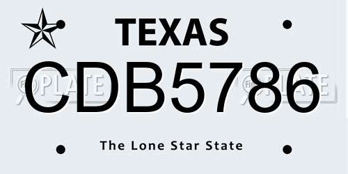 CDB5786 Texas License Plate