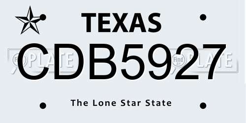 CDB5927 Texas License Plate