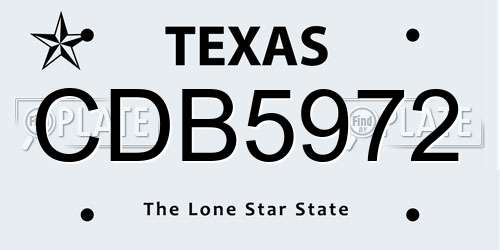 CDB5972 Texas License Plate