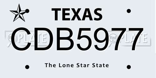 CDB5977 Texas License Plate