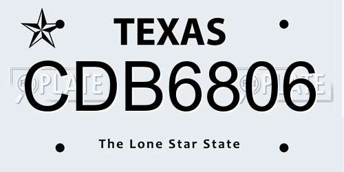 CDB6806 Texas License Plate