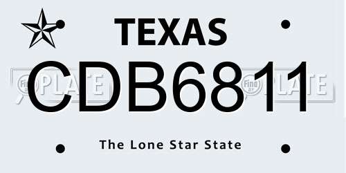 CDB6811 Texas License Plate