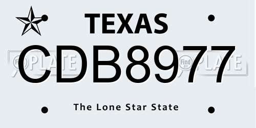 CDB8977 Texas License Plate