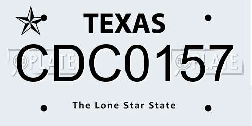 CDC0157 Texas License Plate