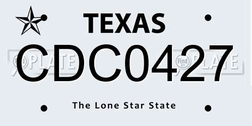 CDC0427 Texas License Plate