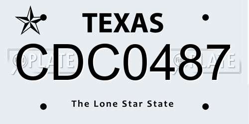 CDC0487 Texas License Plate