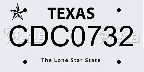 CDC0732 Texas License Plate
