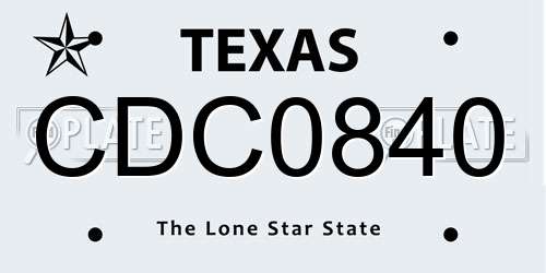 CDC0840 Texas License Plate
