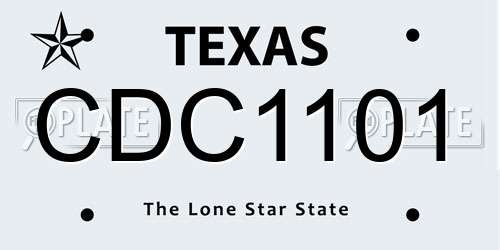 CDC1101 Texas License Plate