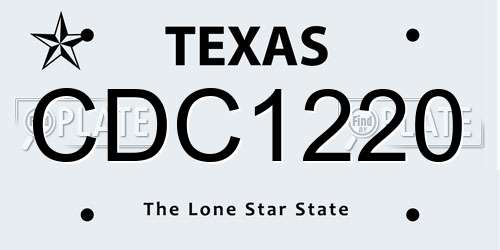 CDC1220 Texas License Plate