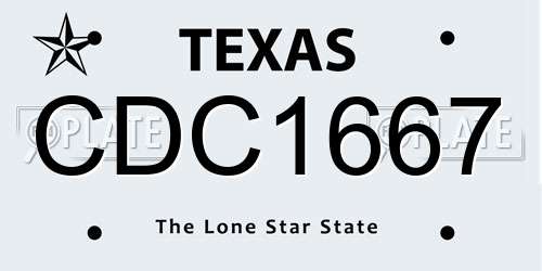 CDC1667 Texas License Plate