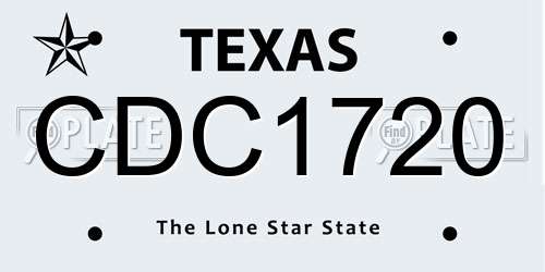 CDC1720 Texas License Plate