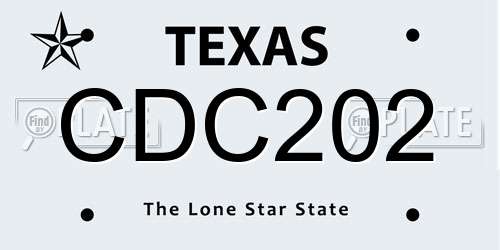 CDC202 Texas License Plate