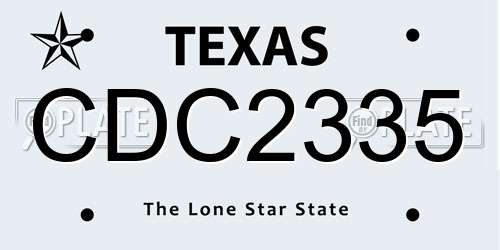 CDC2335 Texas License Plate