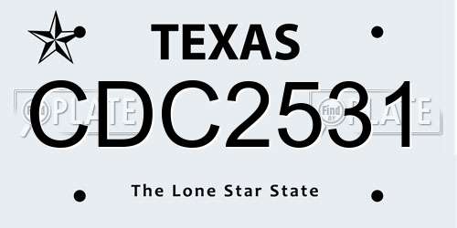 CDC2531 Texas License Plate