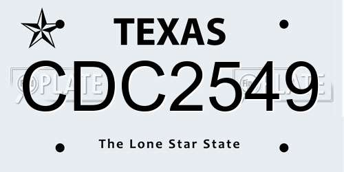 CDC2549 Texas License Plate